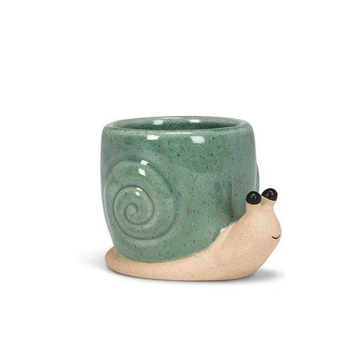 Mini Snail Planter-Turquoise-2.5"H