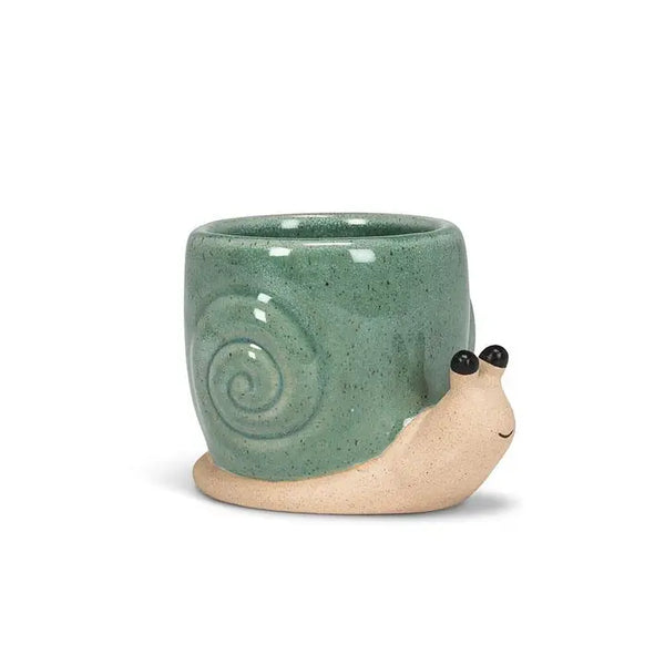 Mini Snail Planter-Turquoise-2.5"H