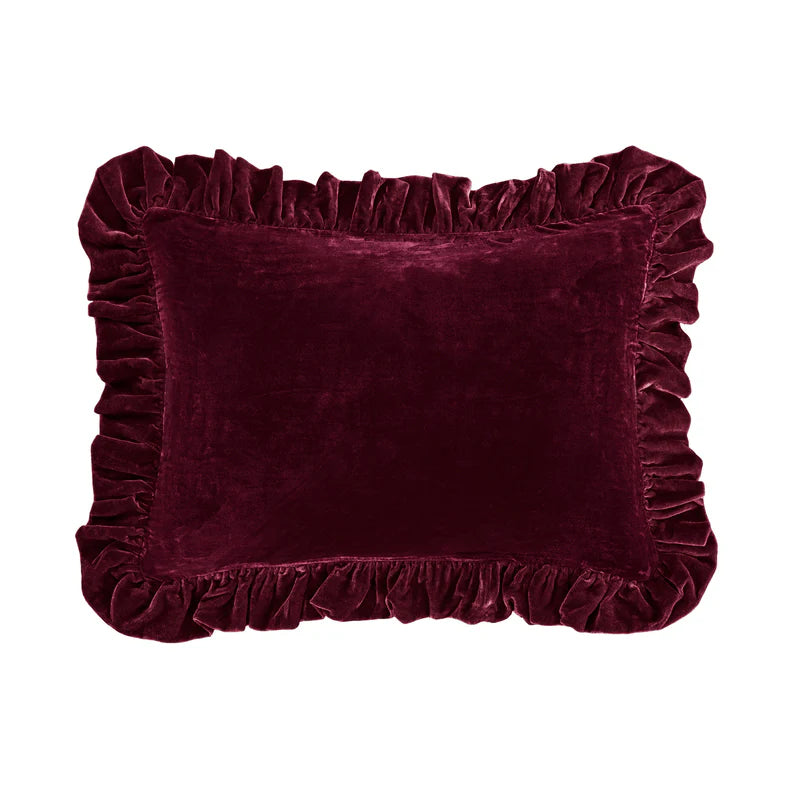 STELLA FAUX SILK VELVET OBLONG PILLOW