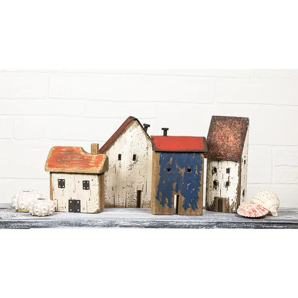 Medium Tall House-White/Red-7.5"H