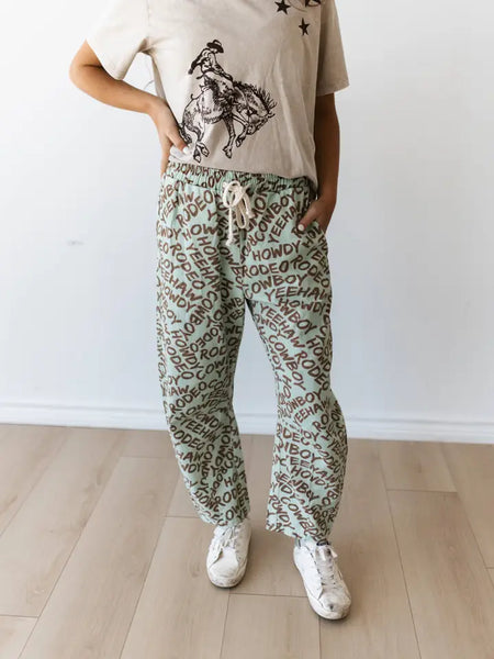 Mint /Brown Howdy Jean