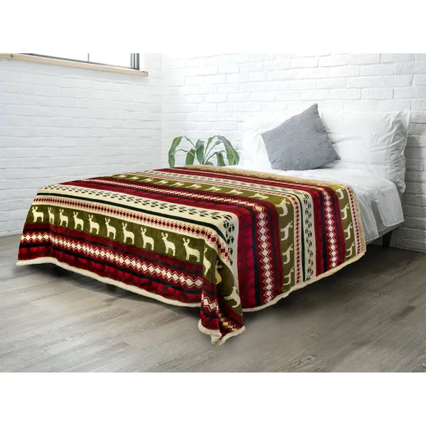 Christmas Cabin Sherpa Throw Blanket 50"x60"