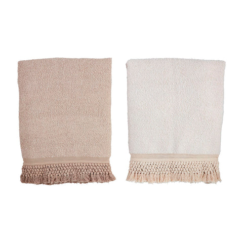 Cream Tassel Throw Blanket