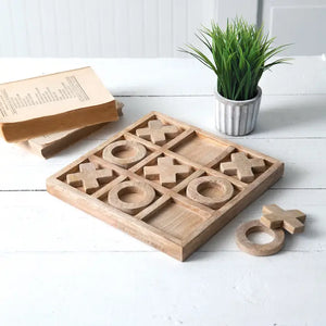 Wooden Tic-Tac-Toe Board Game