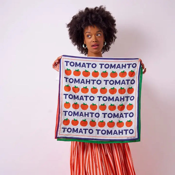 Ink Alloy Carson Tomato Tomahto Print Scarf 21x21