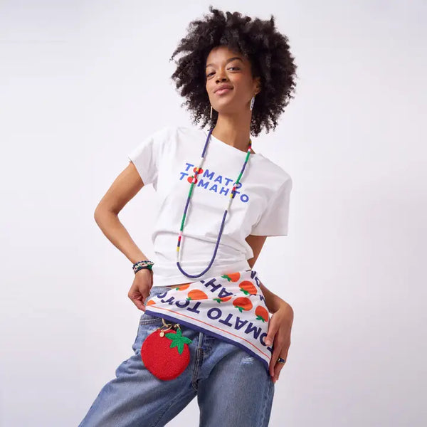 Ink Alloy Carson Tomato Tomahto Print Scarf 21x21