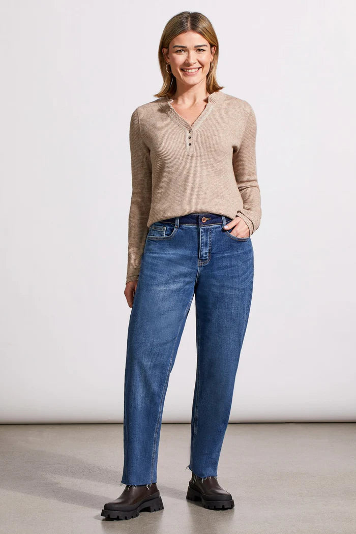 Tribal AUDREY GIRLFRIEND STRAIGHT ANKLE JEANS WITH CONTRAST WAISTBAND