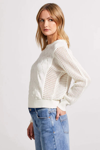 Tribal DOLMAN CREW NECK SWEATER WITH SPECIAL WASH