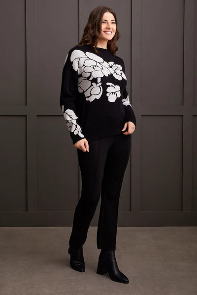 Tribal KNIT JACQUARD FUNNEL NECK SWEATER