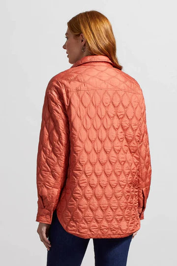 Tribal QUILTED SNAPPED FRONT SHACKET-BURNTBRANDY