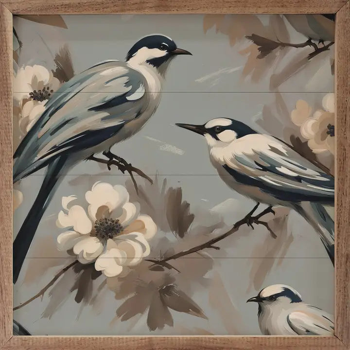 Two Birds On Floral Branch