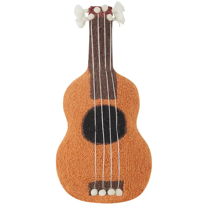 Uke W/Pom Poms & Tassesl Shaped Hook Pillow