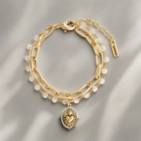 Sacred Heart Bracelet - Gold or Silver