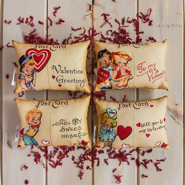 Post Card Vintage Valentines Pillows