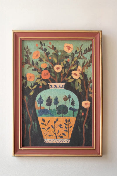 Set of 2 Framed Vases Paintings