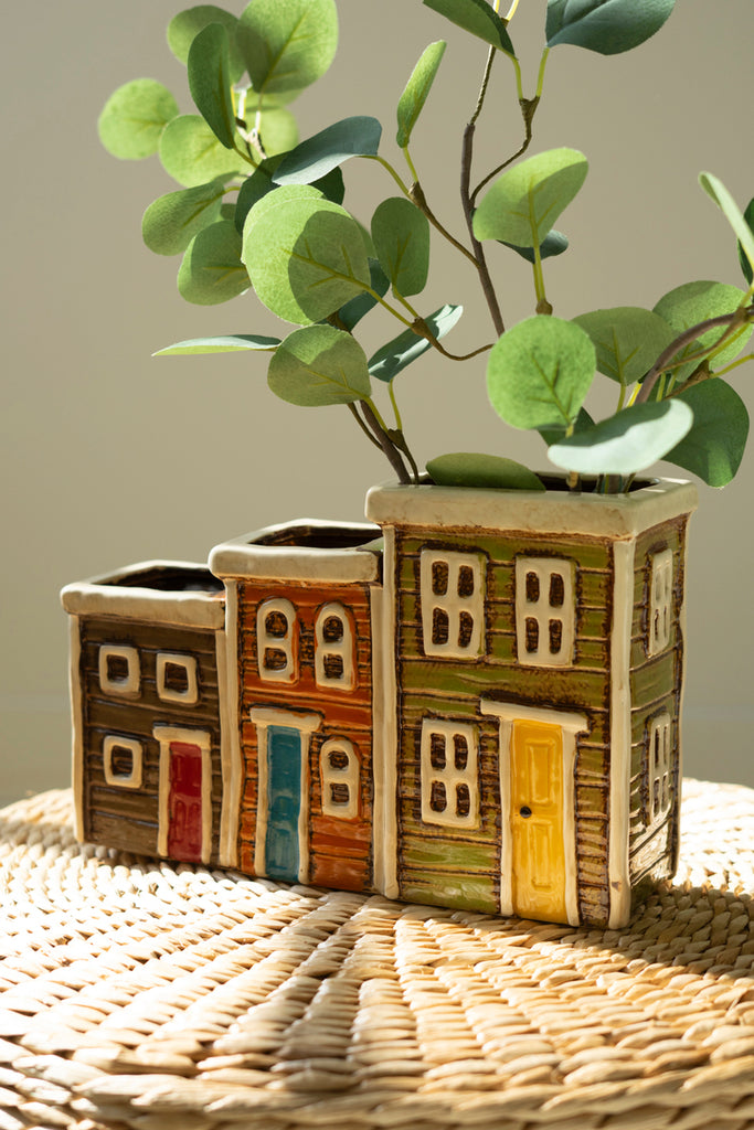 house shaped plant pot Ceramic Village Planter – Montana Rustic Accents