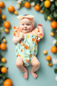 Citrus Print Tassel Baby Romper, 3-6 Months