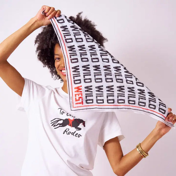 Carson Wild West Print Scarf 21x21 Ink Alloy