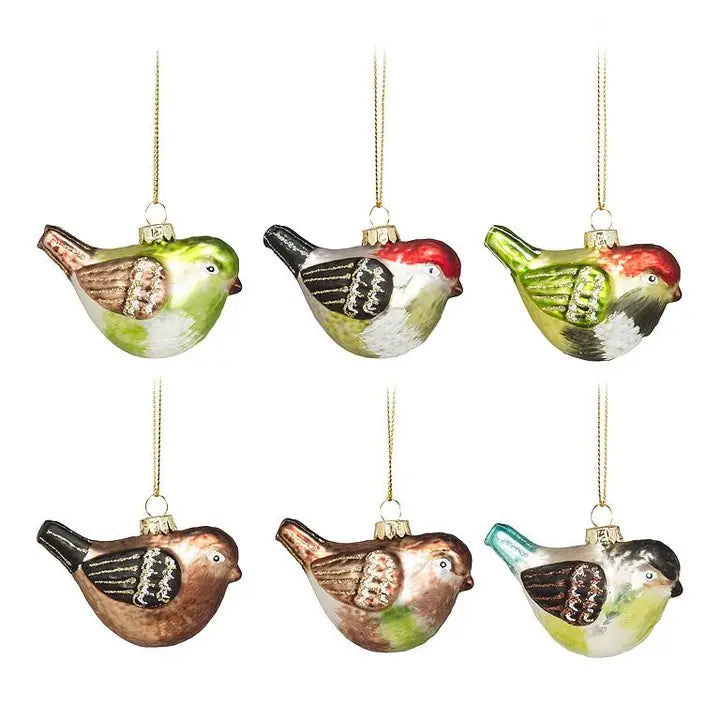 Perched Wren Ornament - 6 Assorted - 2.5"L