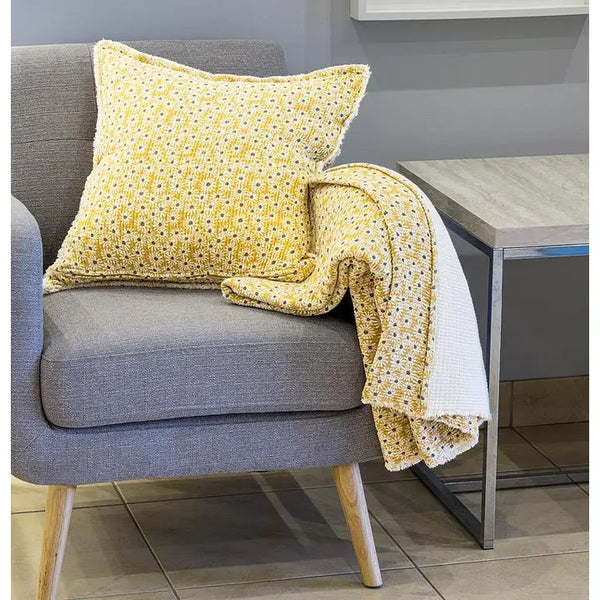 Yellow Daisy Square Pillow-20"Sq