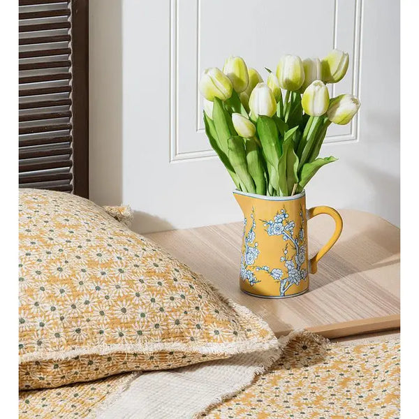 Yellow Daisy Square Pillow-20"Sq