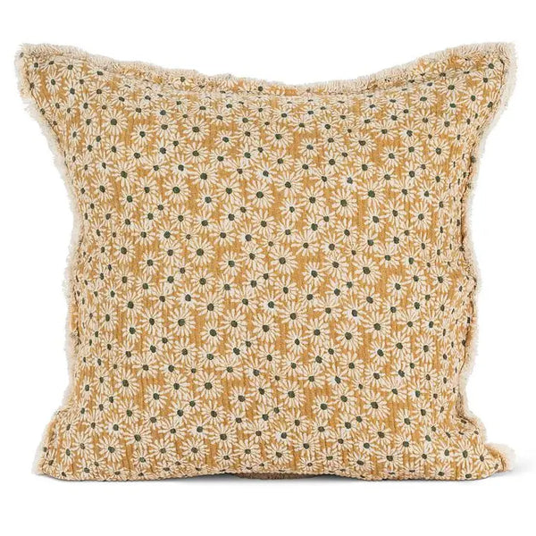 Yellow Daisy Square Pillow-20"Sq