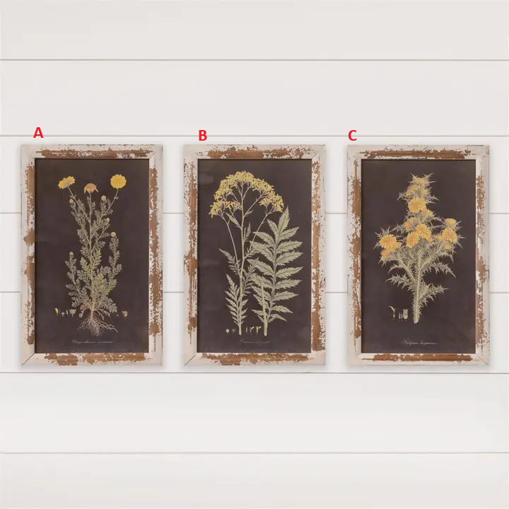 Framed Prints - Yellow Flowers On Dark Ground