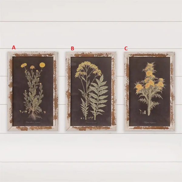 Framed Prints - Yellow Flowers On Dark Ground