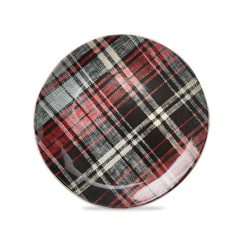 Winter Sketches Plaid Salad Plate