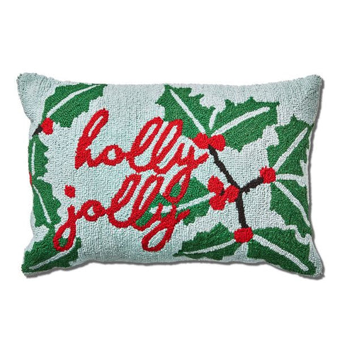 Holly Berry Lumbar Hooked Pillow