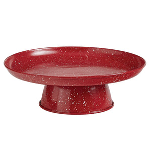 Granite Enamelware Cake Pedestal- Red
