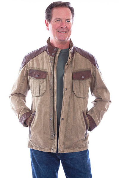 Scully Men's Canvas and Leather Trim Jacket!!- DROP SHIP