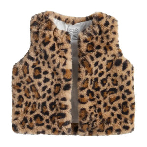 Mud Pie Brown Leopard Fur Vest