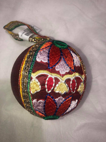 Copy of 5" Round Fabric & Ribbon Ornament
