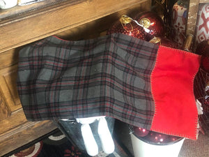 Red and plaid table Runner