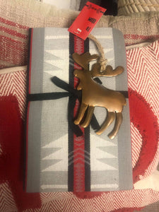 Christmas towel with elk  ornament