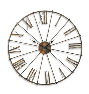 Rustic Metal Open Faced Wall Clock -Pick Up Only-