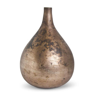 19 Inch Brown Matte Glass Long Neck Vase
