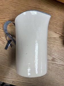 White Decorative Pitcher with Metal Handle