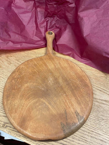 Long Handle Wood Cutting Board Round