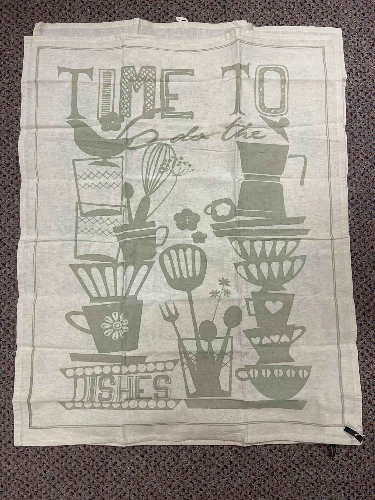 Vintage Time to do dishes Kitchen towel