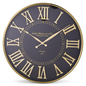 Black and Gold Round European Wall Clock