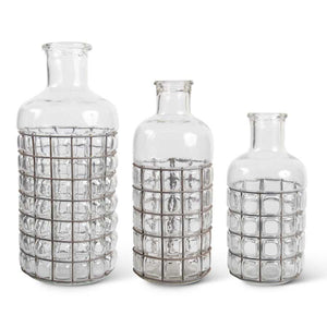 Glass & Metal Caged Bubble Bottle-Small