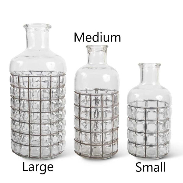 Glass & Metal Caged Bubble Bottle-Small