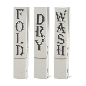 Wood Clothes Pins Assorted Wall Signs - 3 Styles
