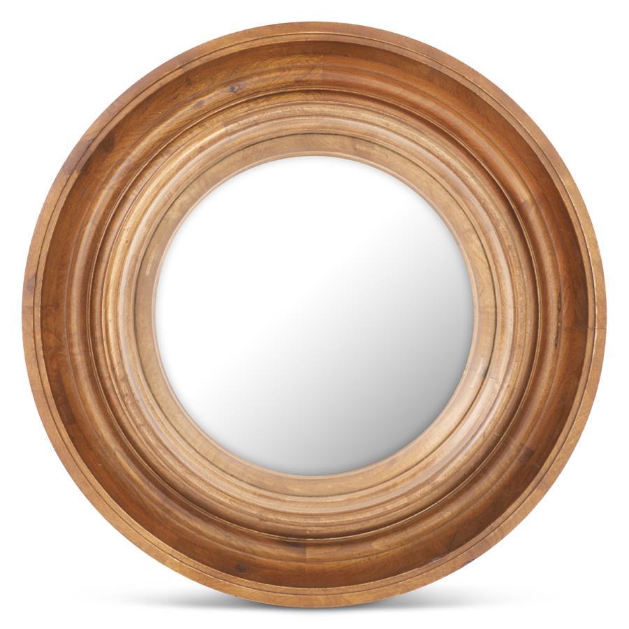 Round Brown Mango Wood Pothole Convex MirrorPick up only Montana
