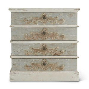 35.5" Whitewashed and Light Blue 4 Drawer Dresser! Pick Up Only!