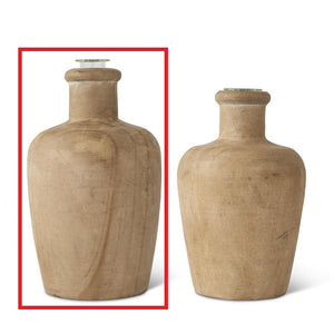 Pine Wood Bud Vases W/ Glass Insert- Large