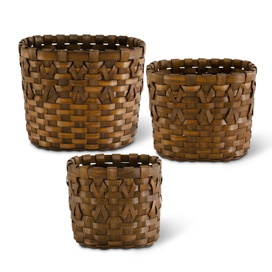 Brown Round Chip Baskets - Medium