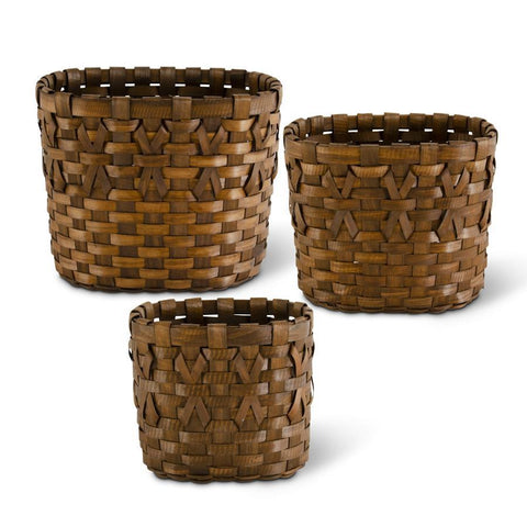 Brown Round Chip Baskets - Large